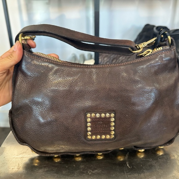 Dark Brown Campomaggi bag with studs - Picture 2 of 4
